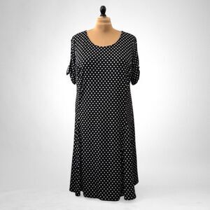 NY Collection Black and White Polka Dot Knit Dress, NWT! Size 3x